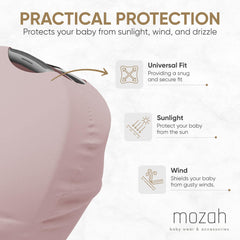 MOZAH Baby Multi-Use Cover stroller use provides shade and breathable comfort.