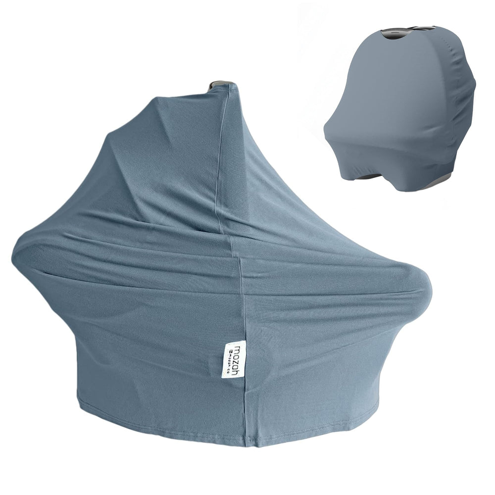 MOZAH Blue Mirage baby cover for car seat provides privacy and sun protection