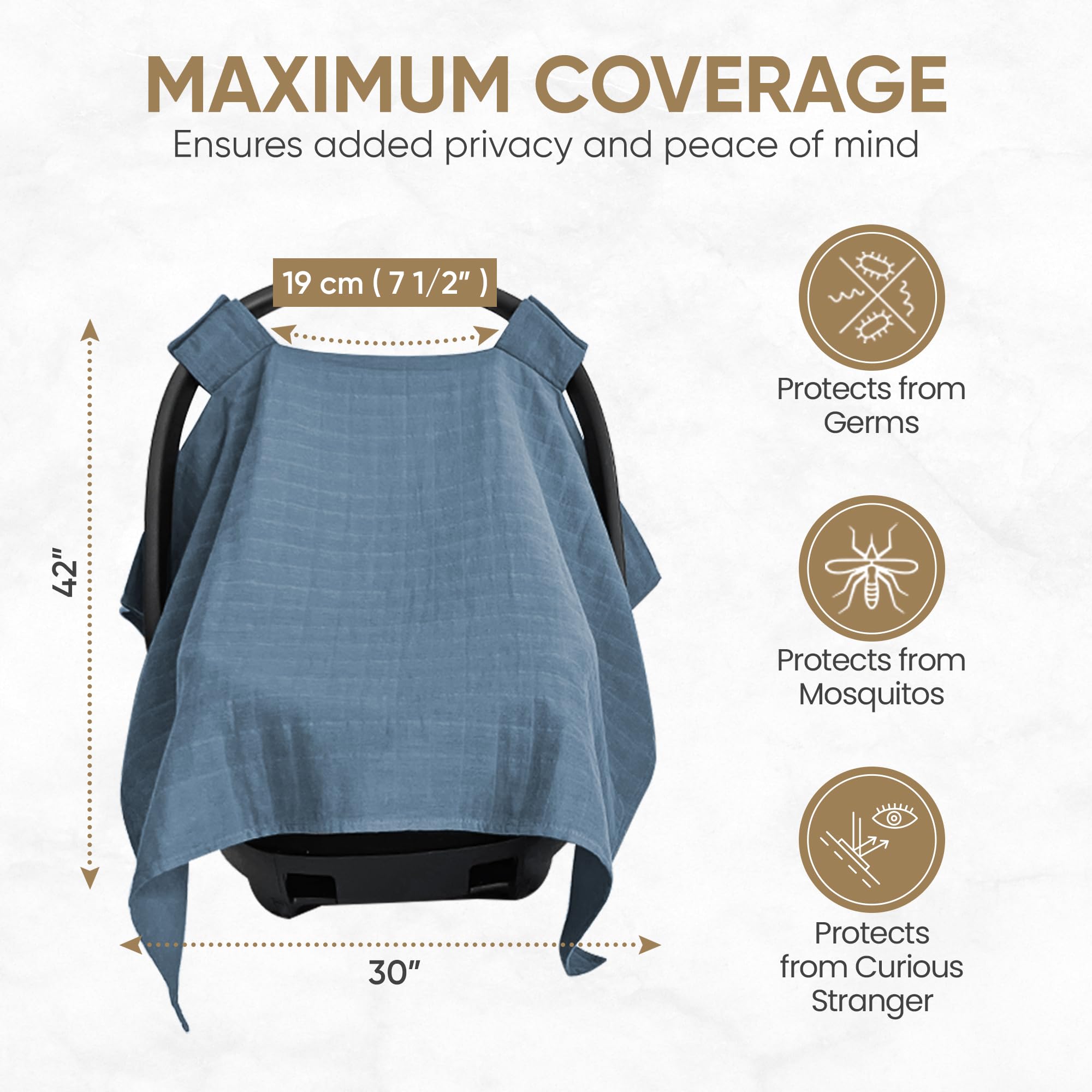 MOZAH car seat protector easy-install-snap-buttons provides quick secure fit.