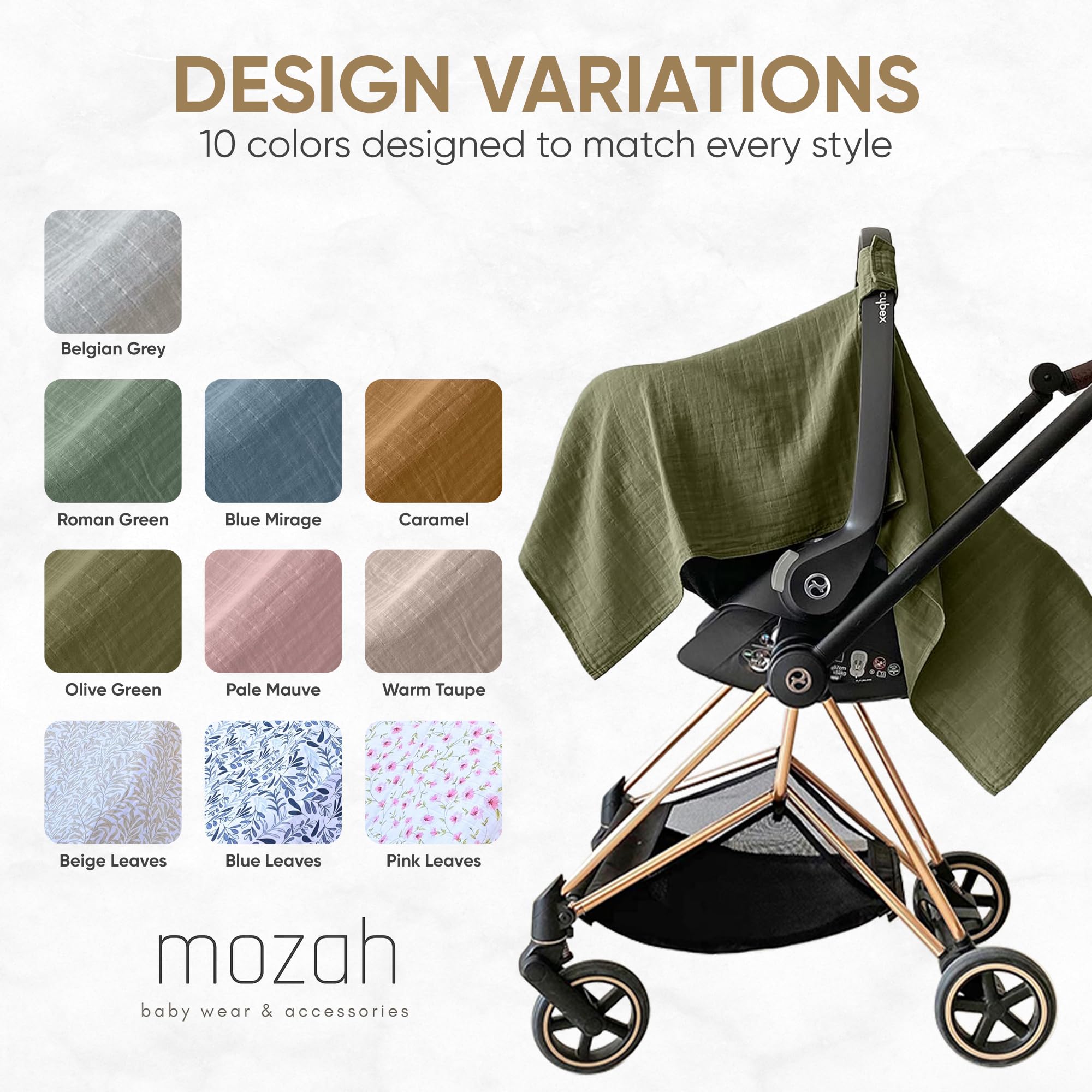 MOZAH easy-care muslin cover can be washed at low temperature and remains soft