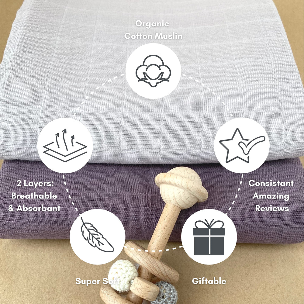 MOZAH gift-ready two-pack swaddle blankets ideal for baby showers.