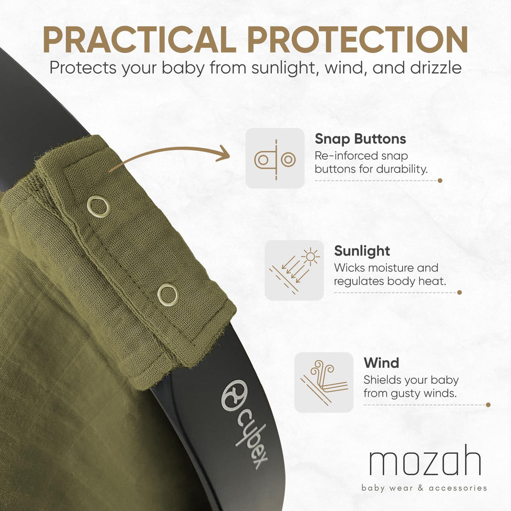 MOZAH infant car seat cover is durable and easy to care for during outings