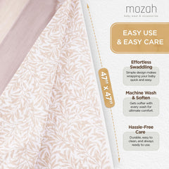 Mozah muslin swaddle beige: soft, breathable warmth for peaceful newborn swaddling.