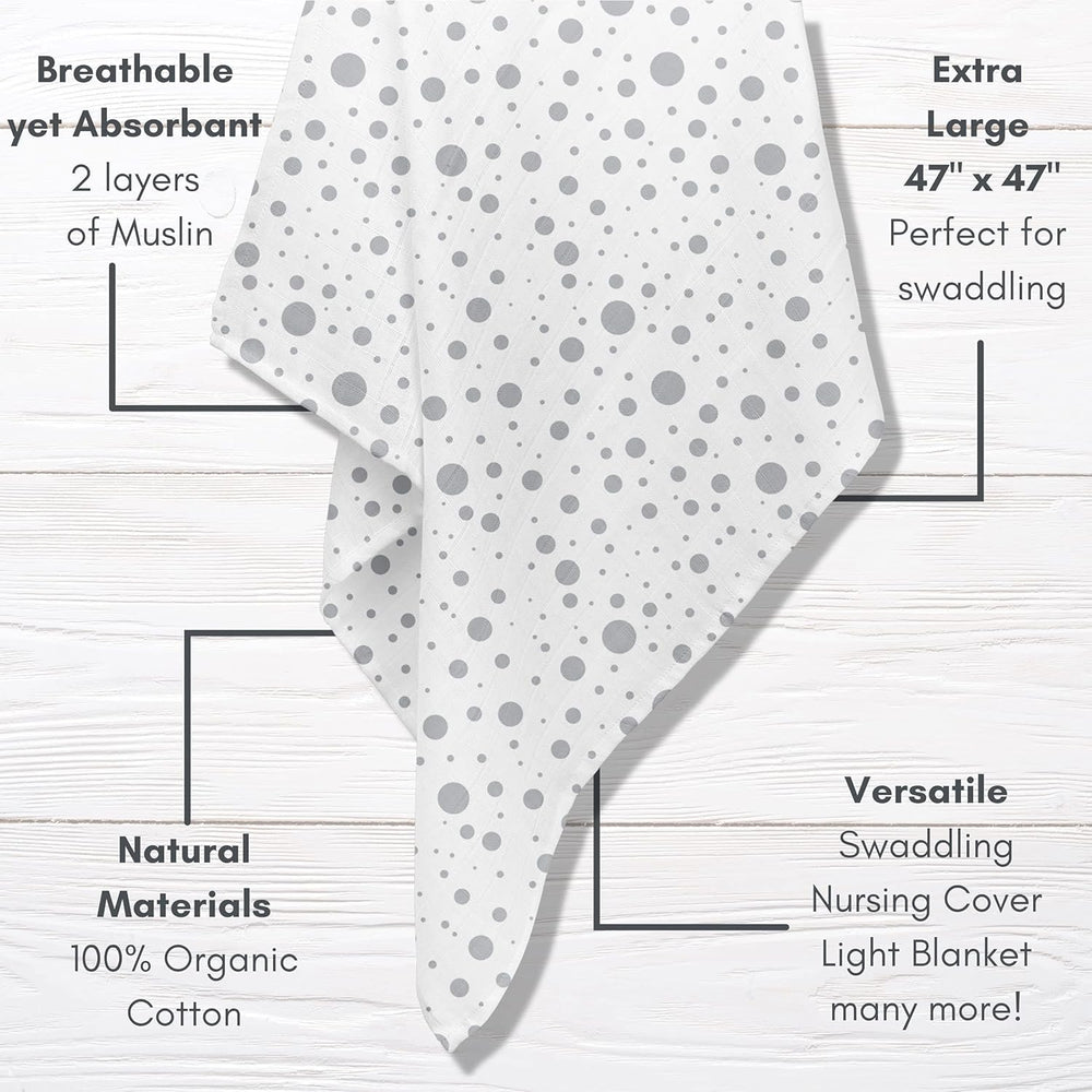 MOZAH Swaddle Stripes-Dots 2-pack shows softness improving with each wash