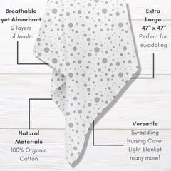 MOZAH Swaddle Stripes-Dots 2-pack shows softness improving with each wash