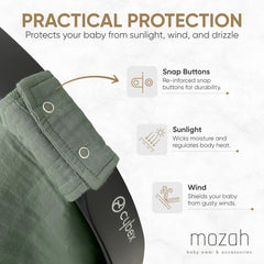 MOZAH muslin texture closeup reveals soft breathable weave.