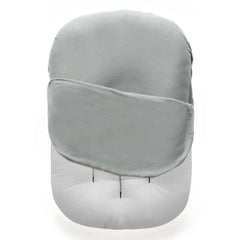MOZAH Newborn Lounger Cover Belgian Grey demonstrates snug fit on most infant loungers