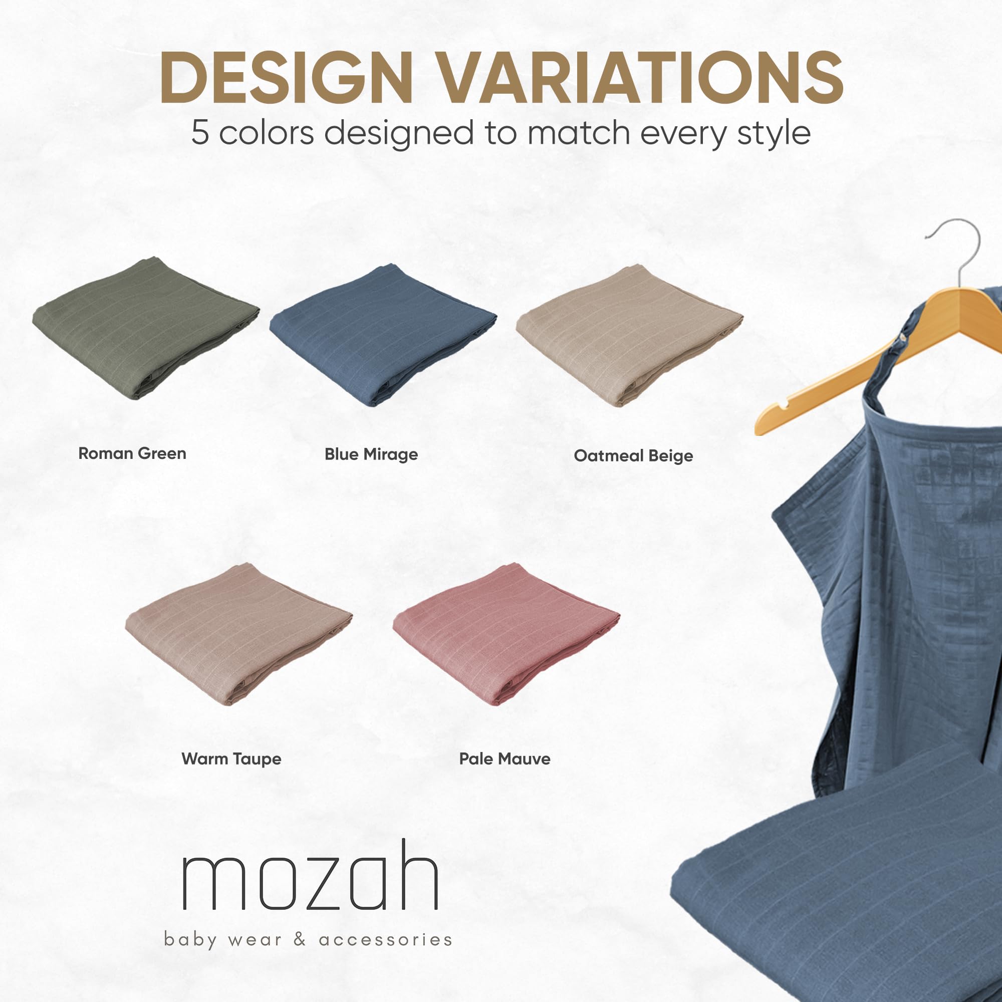 MOZAH nursing cover extended size offers extra privacy in public.