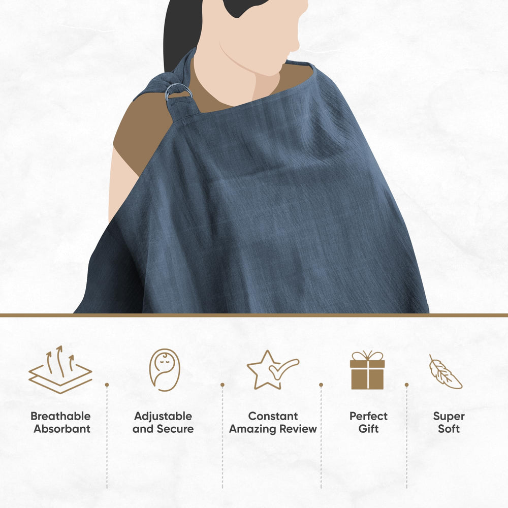 MOZAH nursing cover thick neck strap boosts wear comfort.