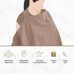 Mozah nursing cover thicker neck strap for enhanced comfort during wear.