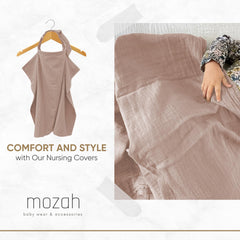 Mozah nursing cover terry pocket for quick spill cleanup during feeds.