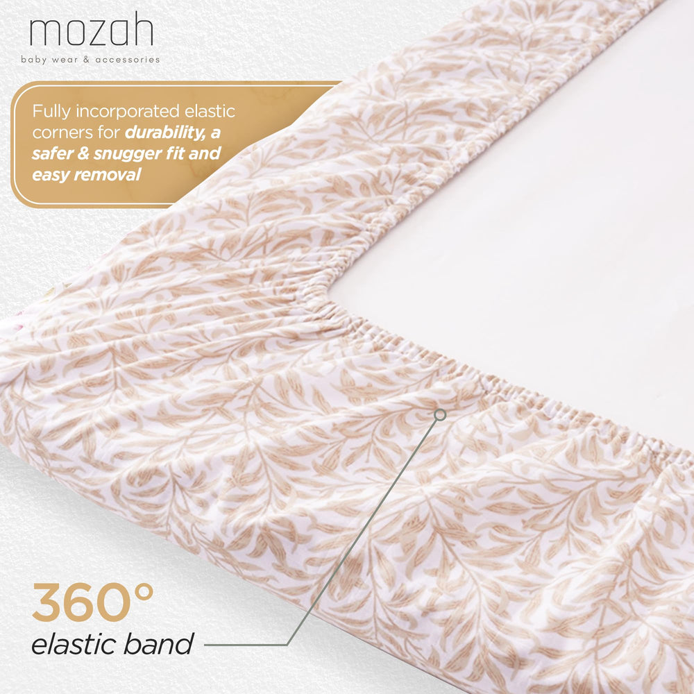 MOZAH Organic Muslin Crib Sheets breathable fabric helps regulate baby temperature for comfy naps