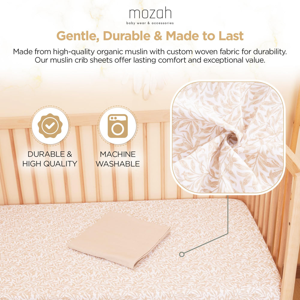 MOZAH Organic Muslin Crib Sheets durable after repeated washes for long-lasting bedding