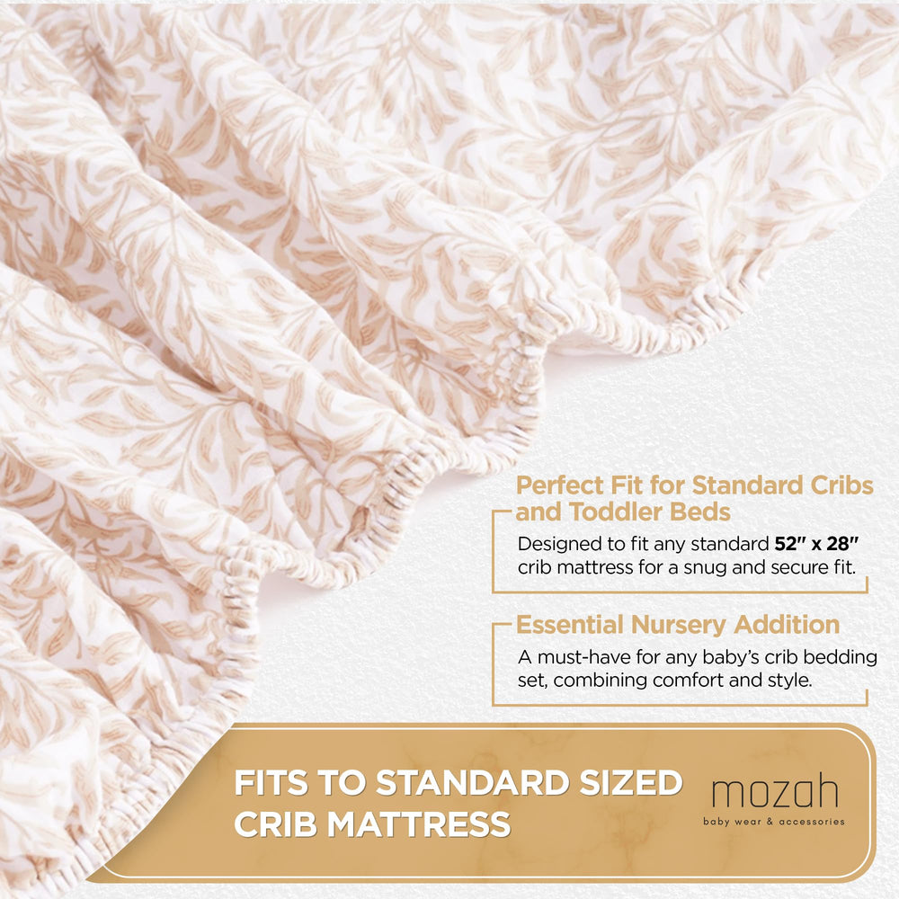 MOZAH Organic Muslin Crib Sheets gender-neutral design suitable for boys or girls