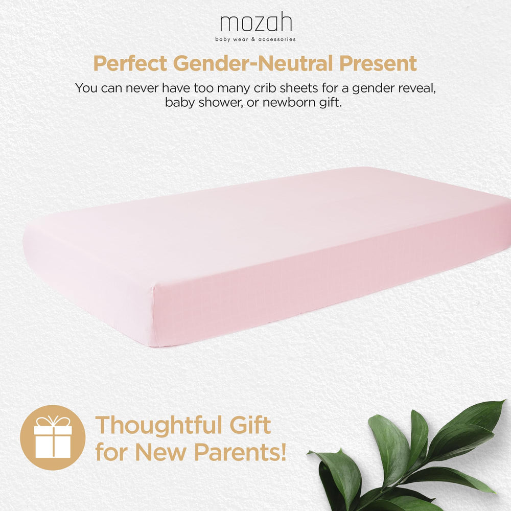 MOZAH gift-ready organic crib sheets for baby showers