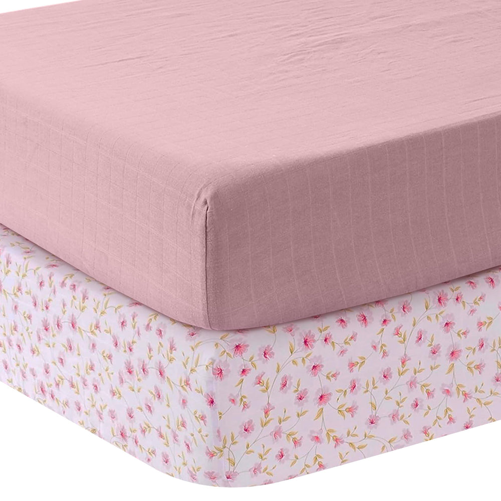 MOZAH Organic Muslin Crib Sheets provide a soft sleeping surface for baby comfort.