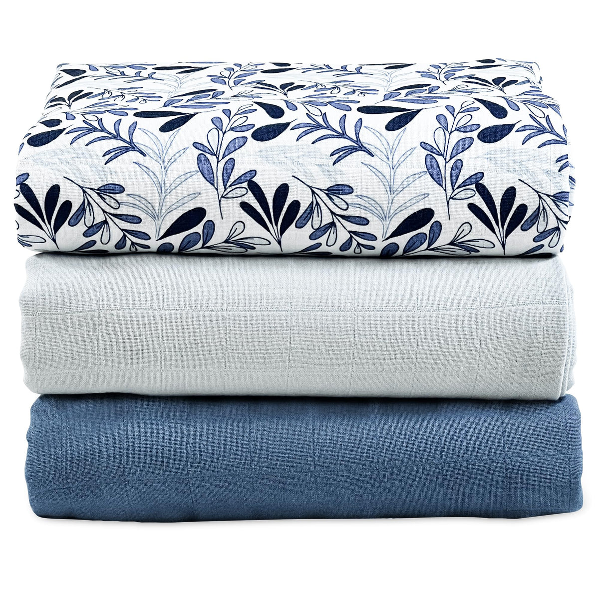 MOZAH grey organic muslin swaddle 3-pack for gentle newborn comfort