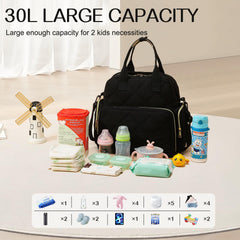 Mozzilog quilted embroidery diaper backpack for daily use