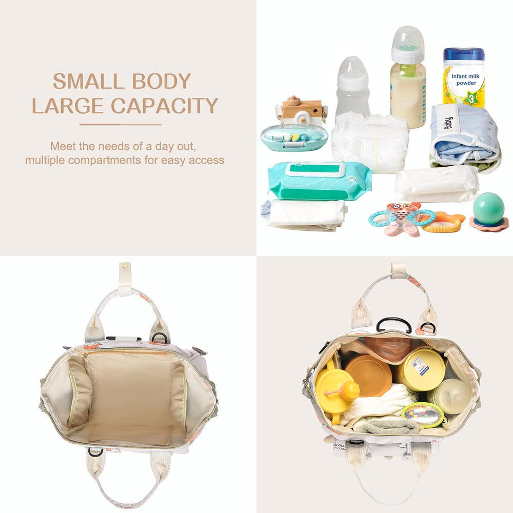 Mozzilog small diaper bag back-strap conversion view demonstrates 4-in-1 carry versatility