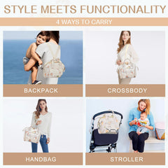 Mozzilog small diaper bag interior compartments show organized pockets for bottles and wipes