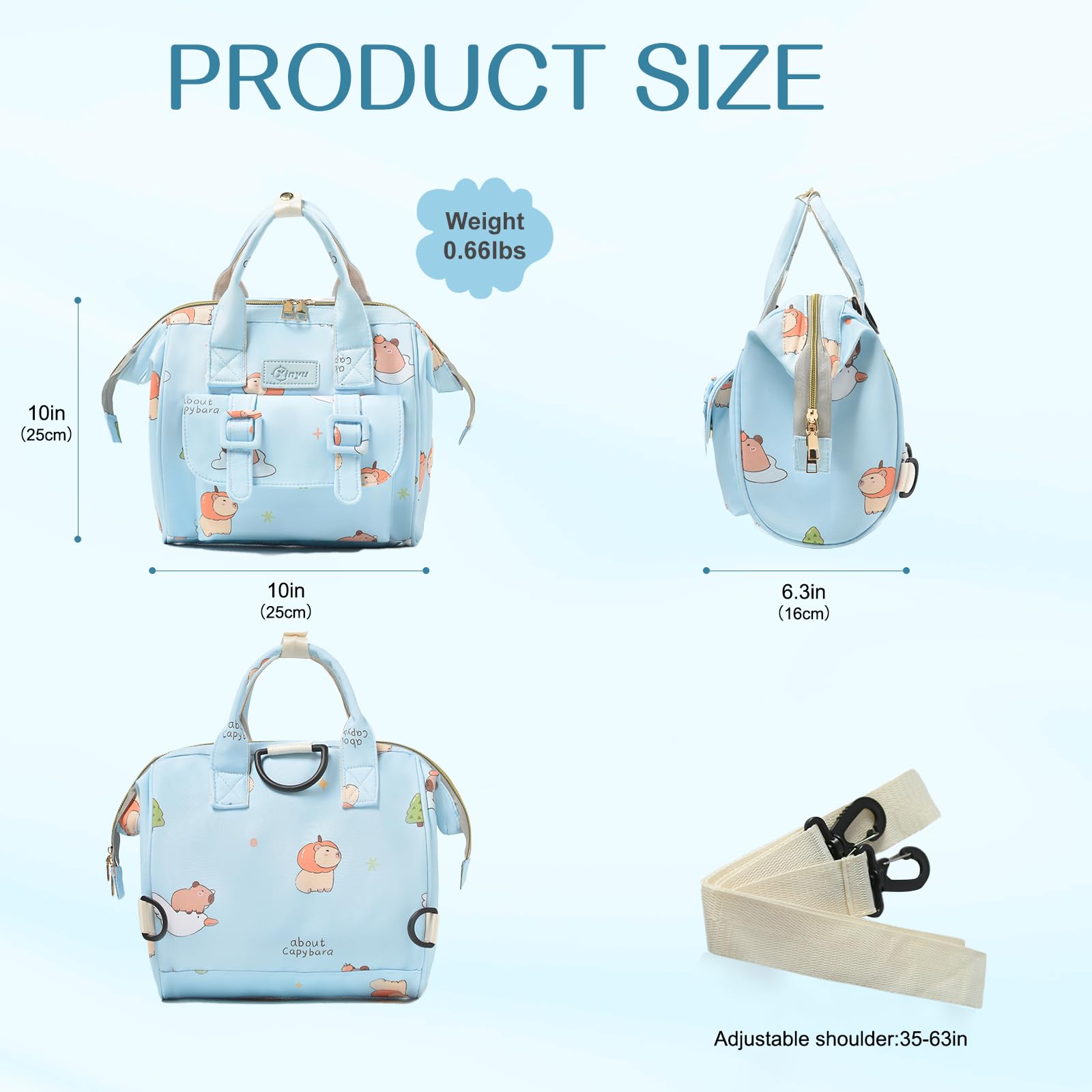 Mozzilog waterproof oxford fabric diaper bag repels spills and cleans easily.