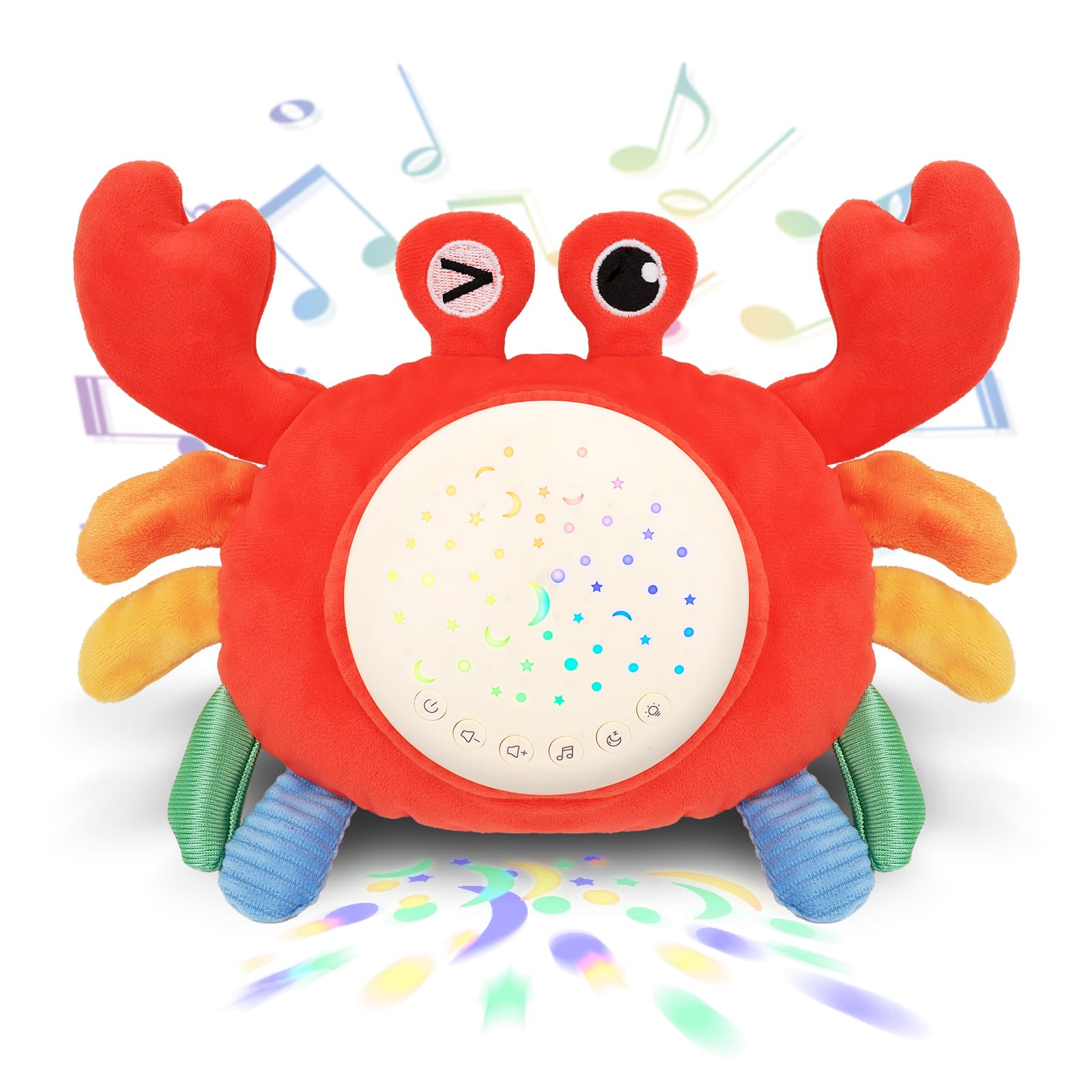 MPQMPQ Baby Sleep Crab Toy closeup shows soft plush texture for soothing baby touch.