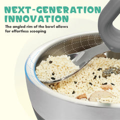 MR. CHOU Baby Bowl Set with angled rim helps little hands scoop food cleanly.