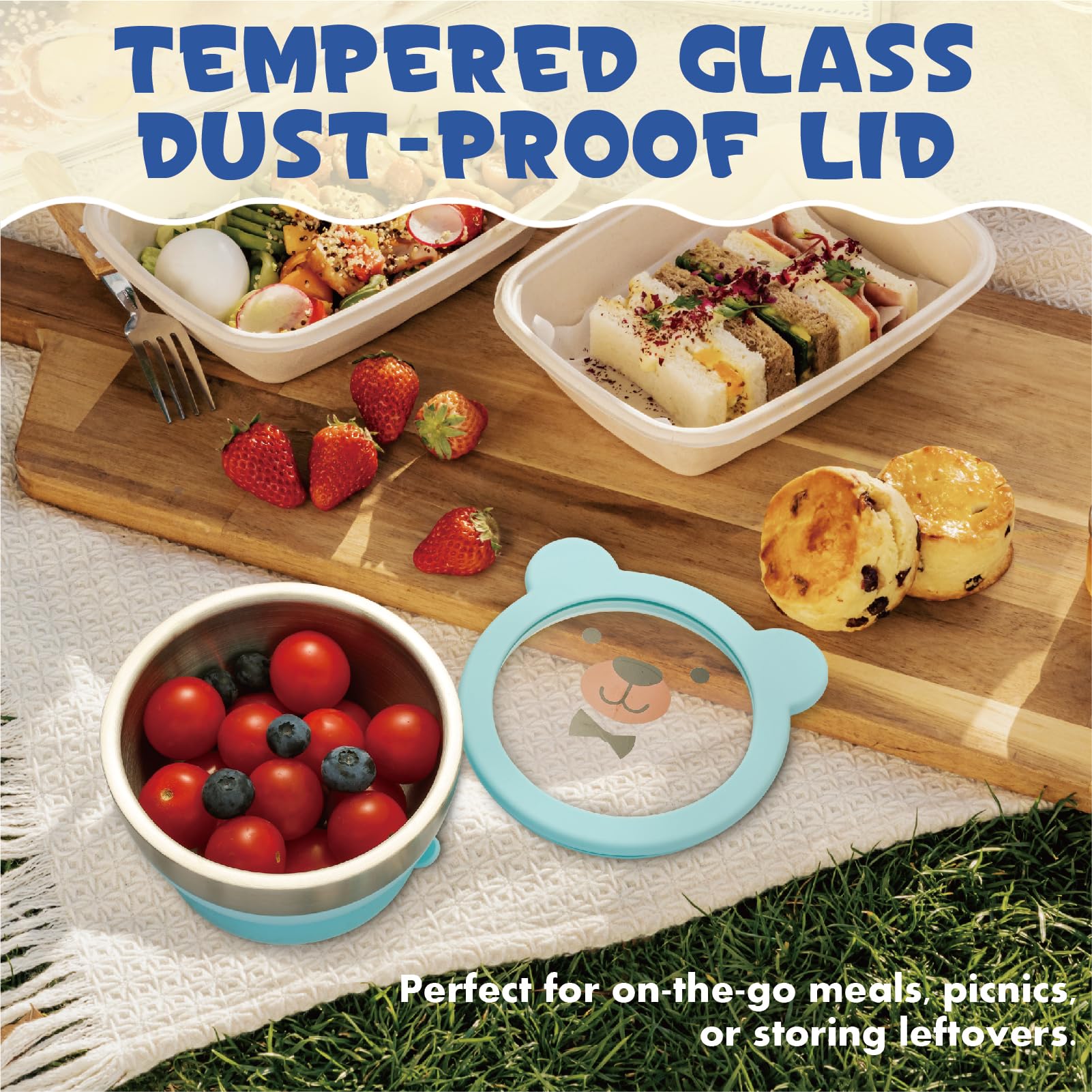 MR. CHOU suction baby bowl on-the-go scene highlights travel-friendly design and tidy dining.