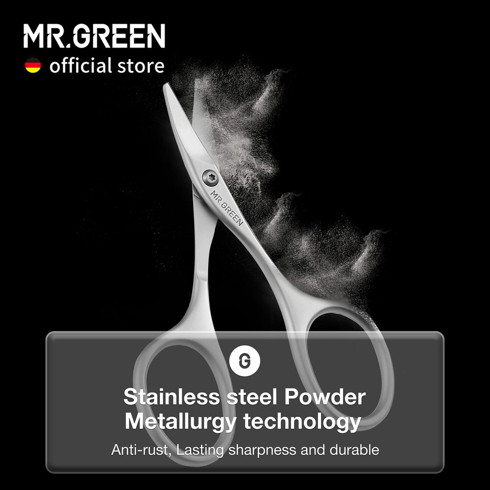 MR.GREEN stainless-steel baby nail scissors durable and rust-resistant for everyday use.