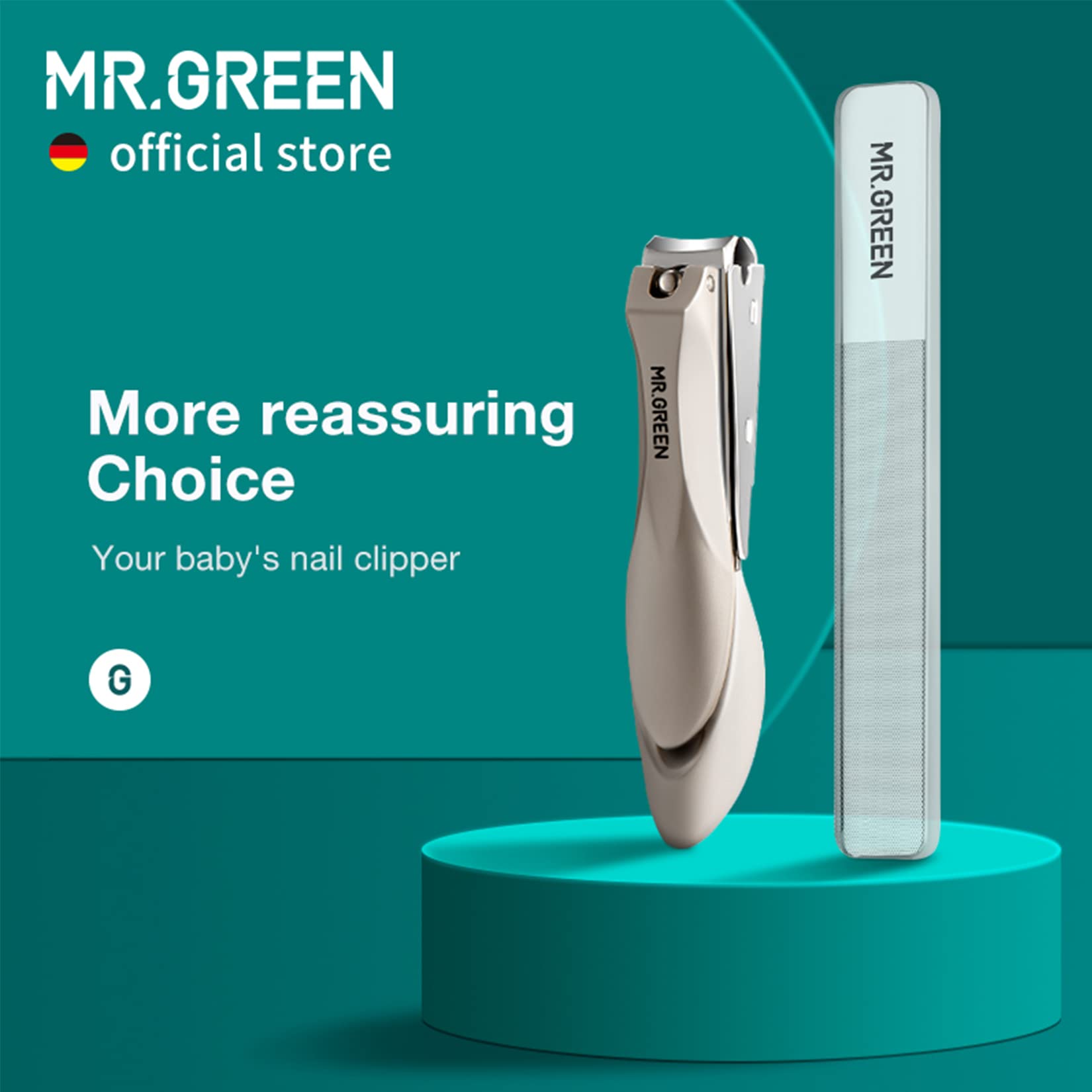 MR.GREEN baby safety nail clippers anti-splash design protects eyes