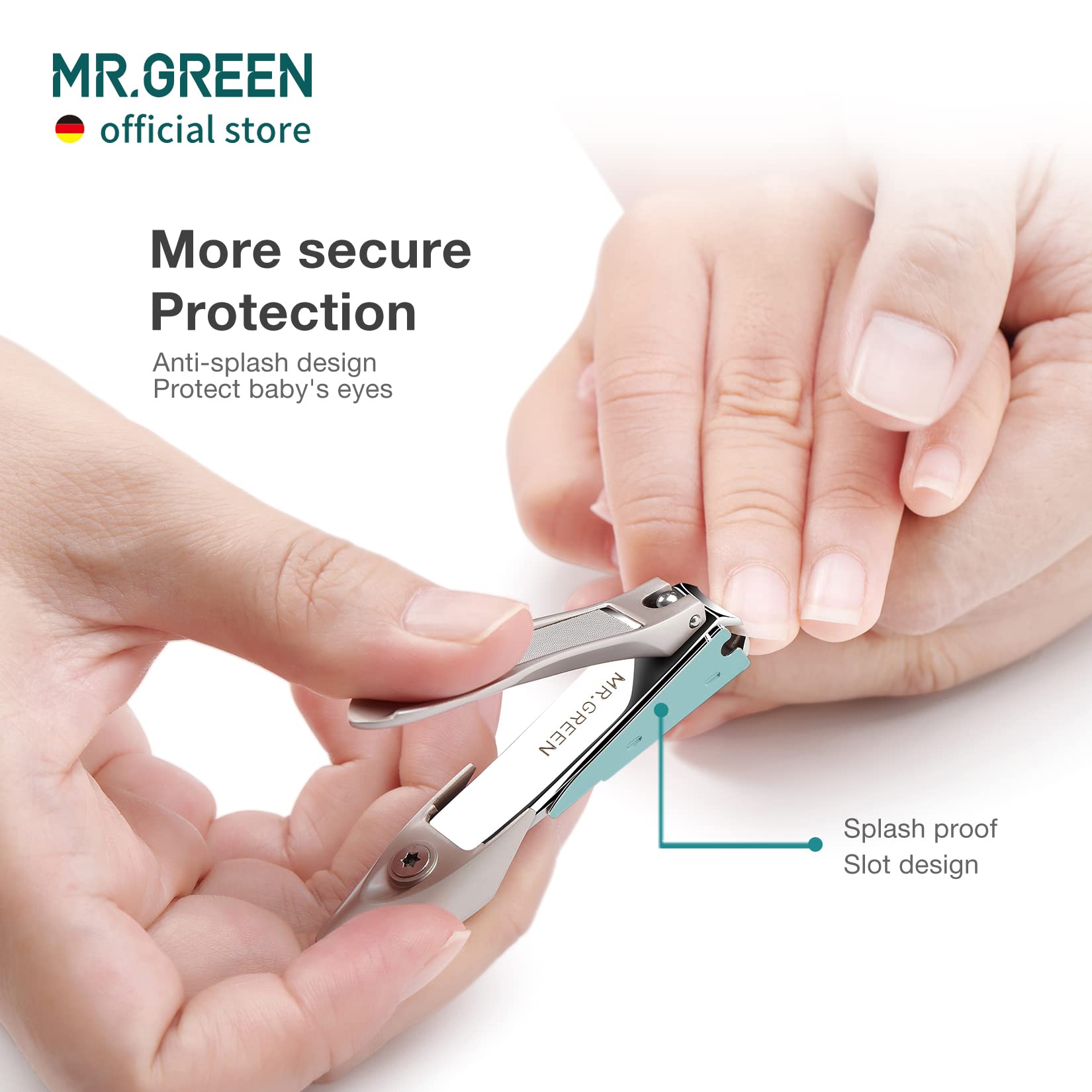 MR.GREEN medical-grade stainless steel baby clippers resist rust