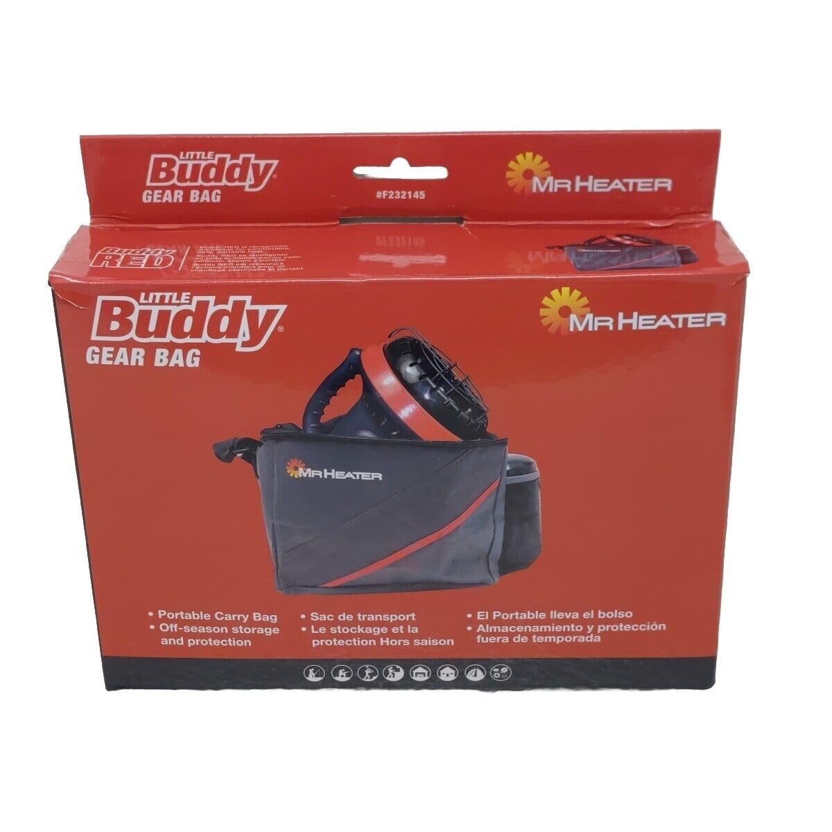 Mr. Heater Little Buddy carry bag compact view highlights easy transport and protective storage.