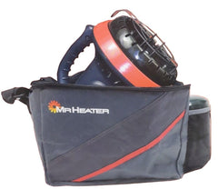 Mr. Heater Little Buddy carry bag side view showcases portable design for outdoor or travel use.
