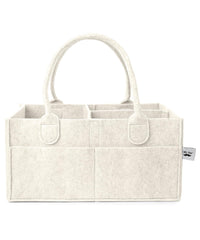 Mr. Pen baby diaper caddy beige on a change station offers easy diaper and wipe access.