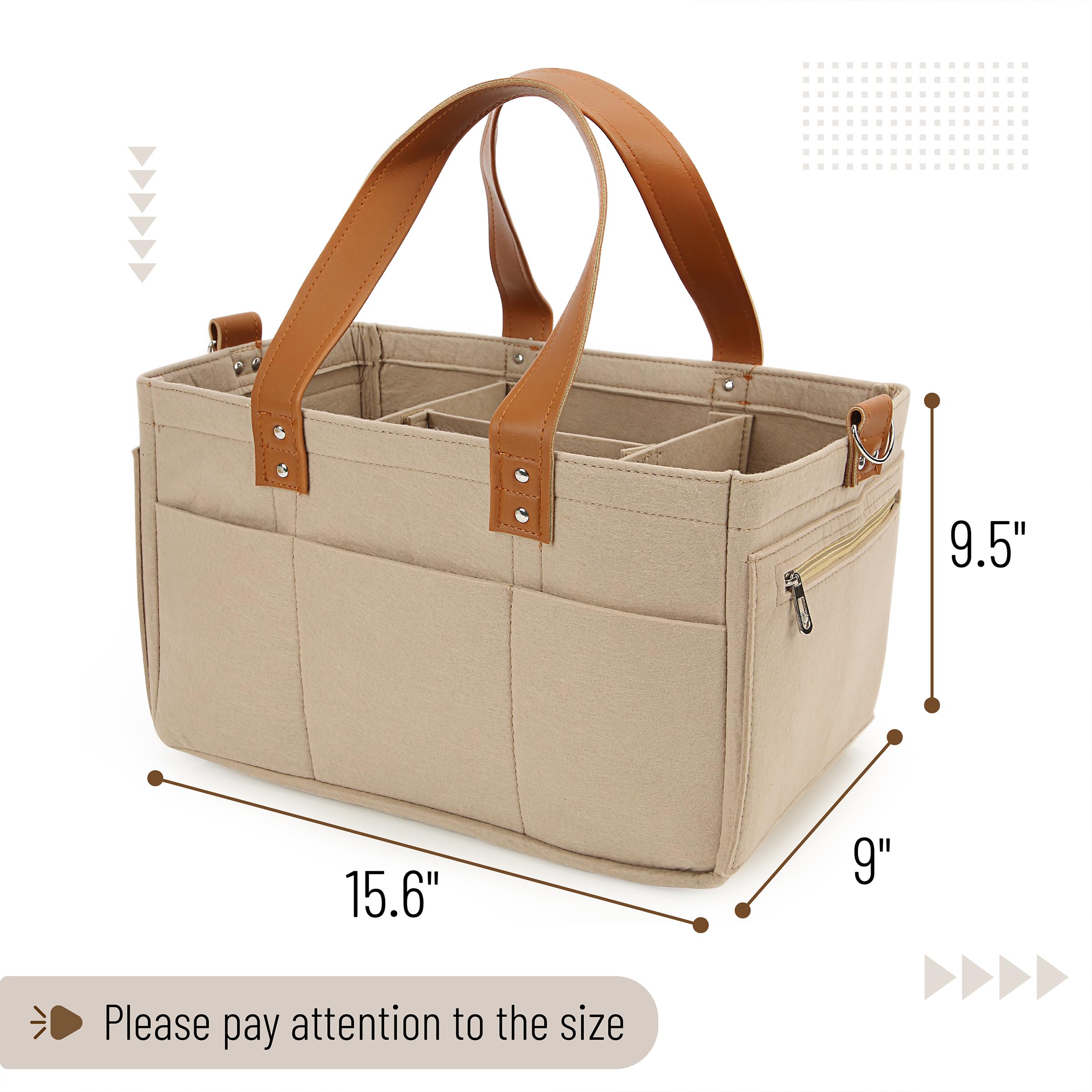 Mr. Pen diaper caddy in durable felt material for lasting use.