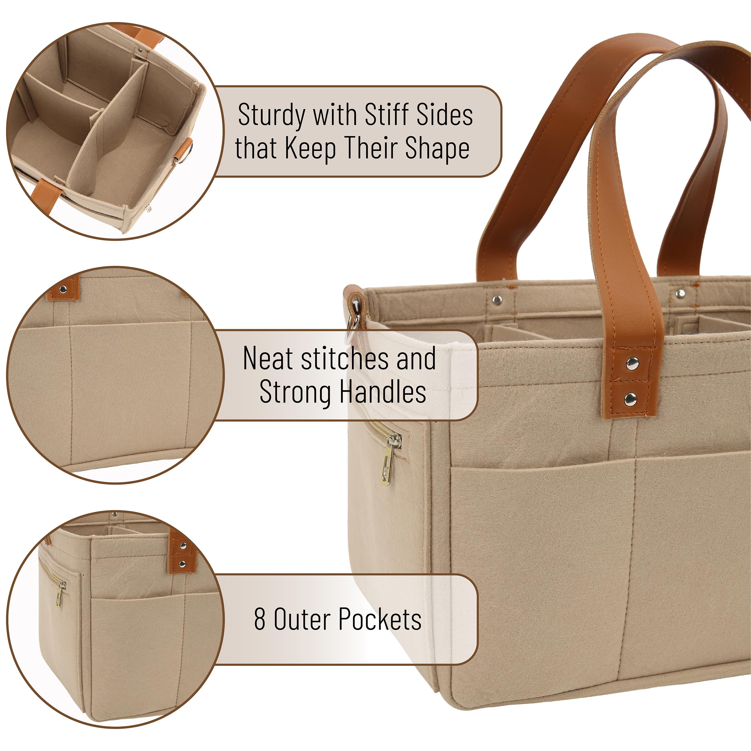 Mr. Pen Baby Diaper Caddy features external pockets for quick access.