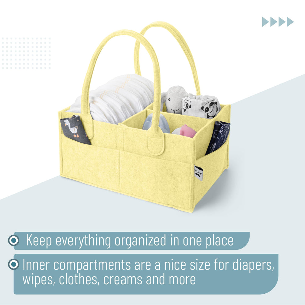 Mr. Pen Lemon Glow collapsible caddy shown folded for compact storage