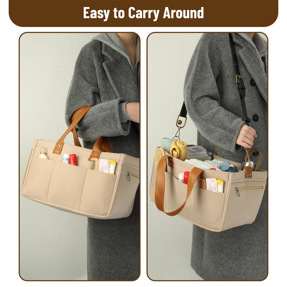 Mr. Pen Diaper Caddy neutral color blends with any decor.