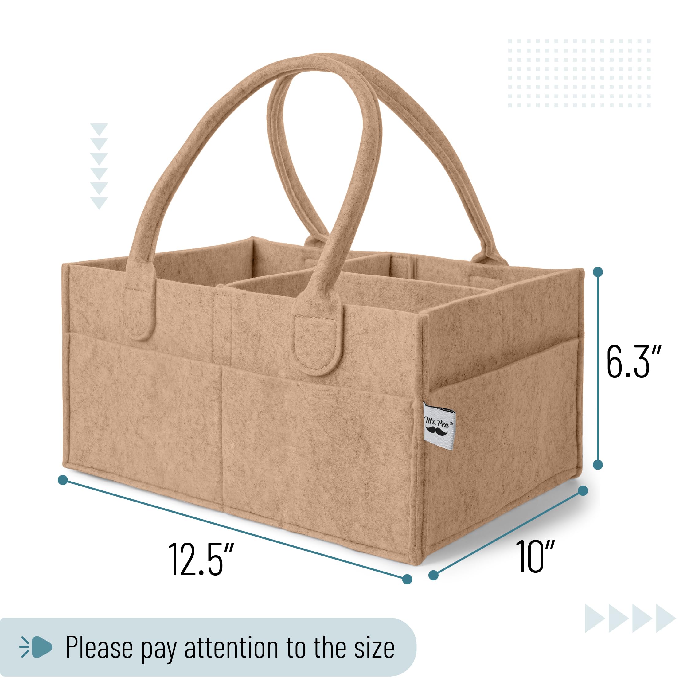Mr Pen Diaper Caddy felt texture close-up highlights durable, stylish construction.