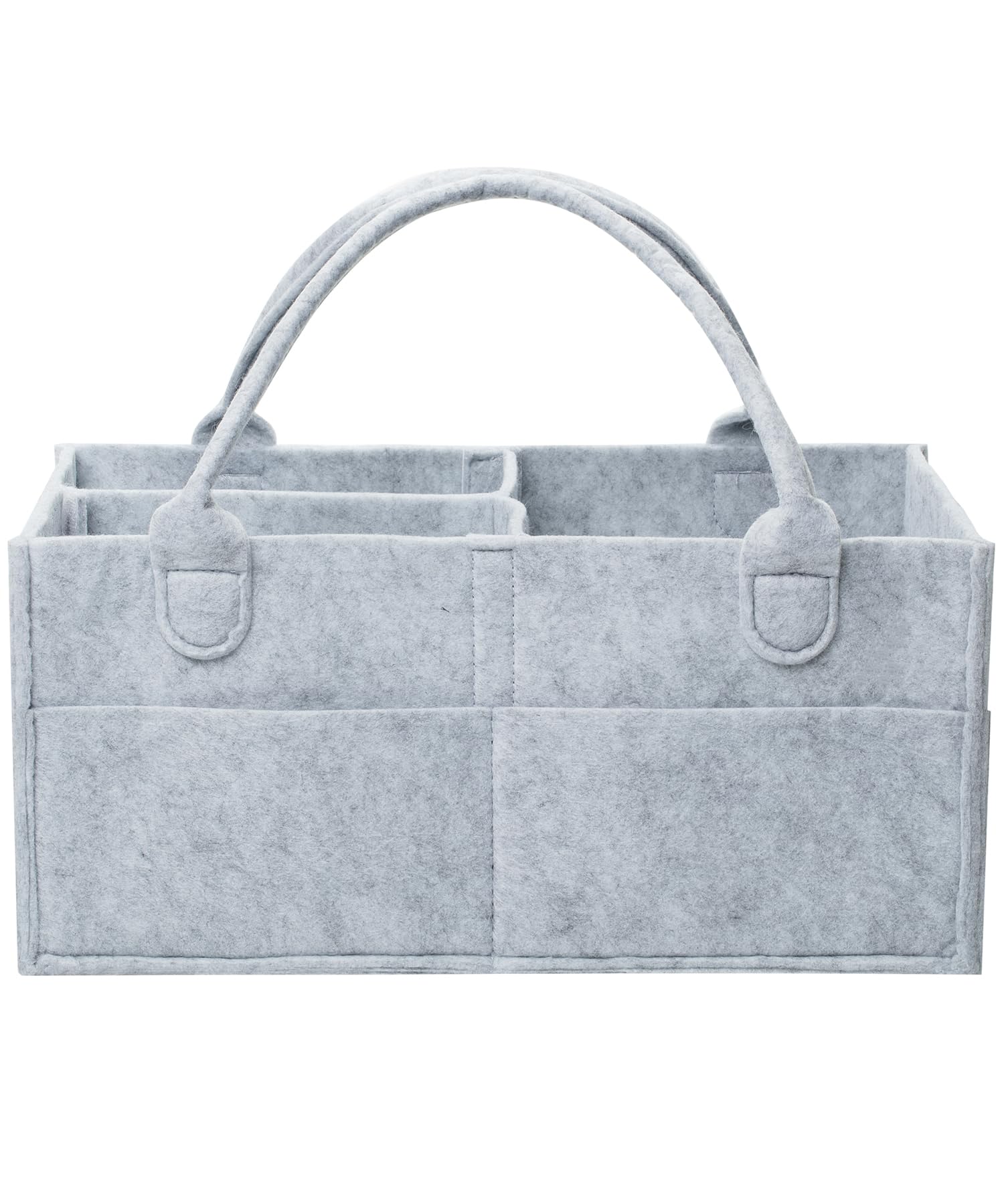 Mr. Pen Baby Diaper Caddy Organizer Grey Large front view – keeps nursery essentials within reach.