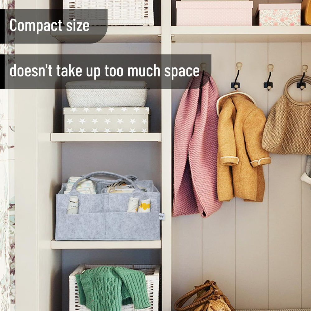 Mr. Pen Baby Diaper Caddy Organizer Grey Large nursery setup – stylish, functional baby organization.