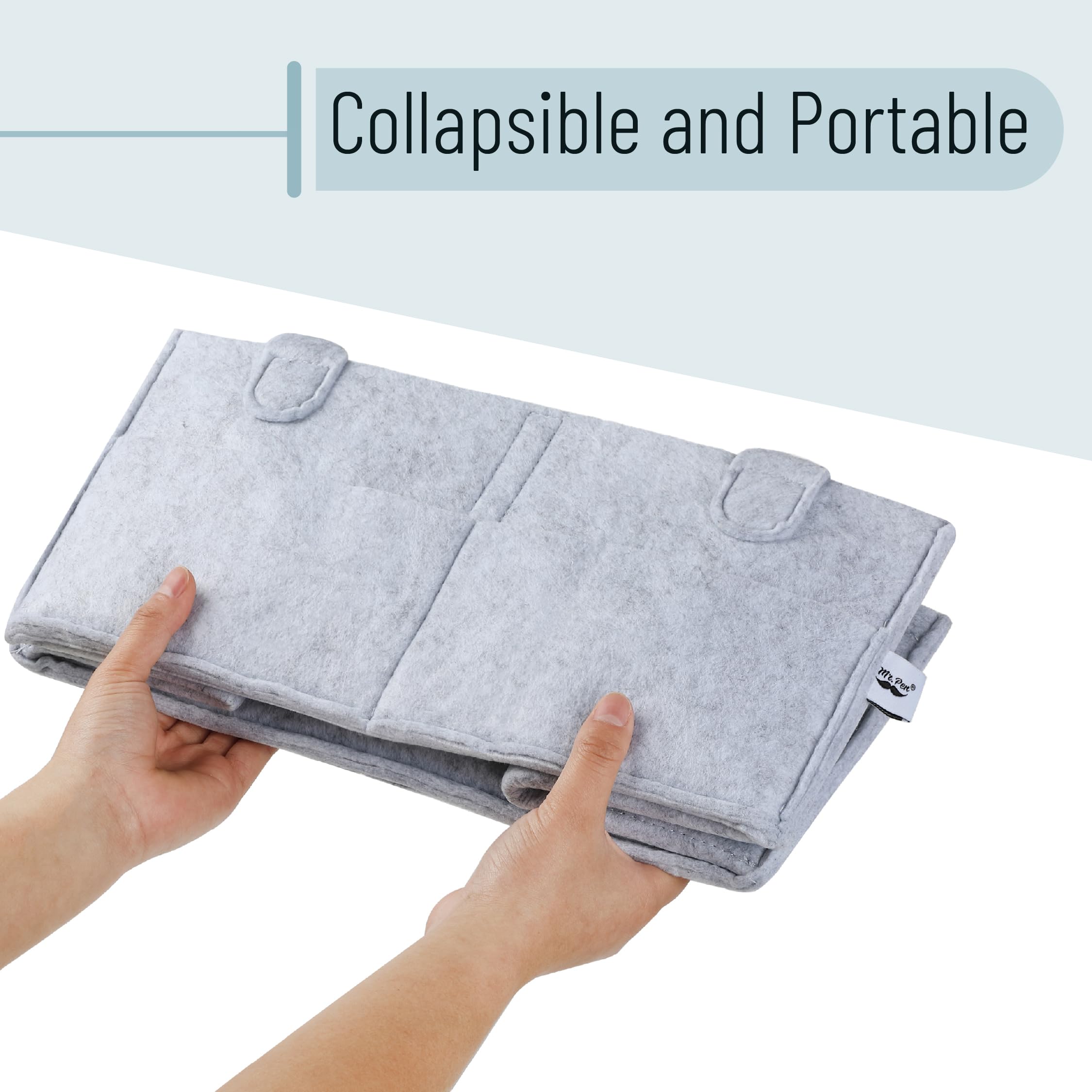 Mr. Pen Baby Diaper Caddy Organizer Grey Large travel-use – compact, lightweight diaper caddy for car trips.