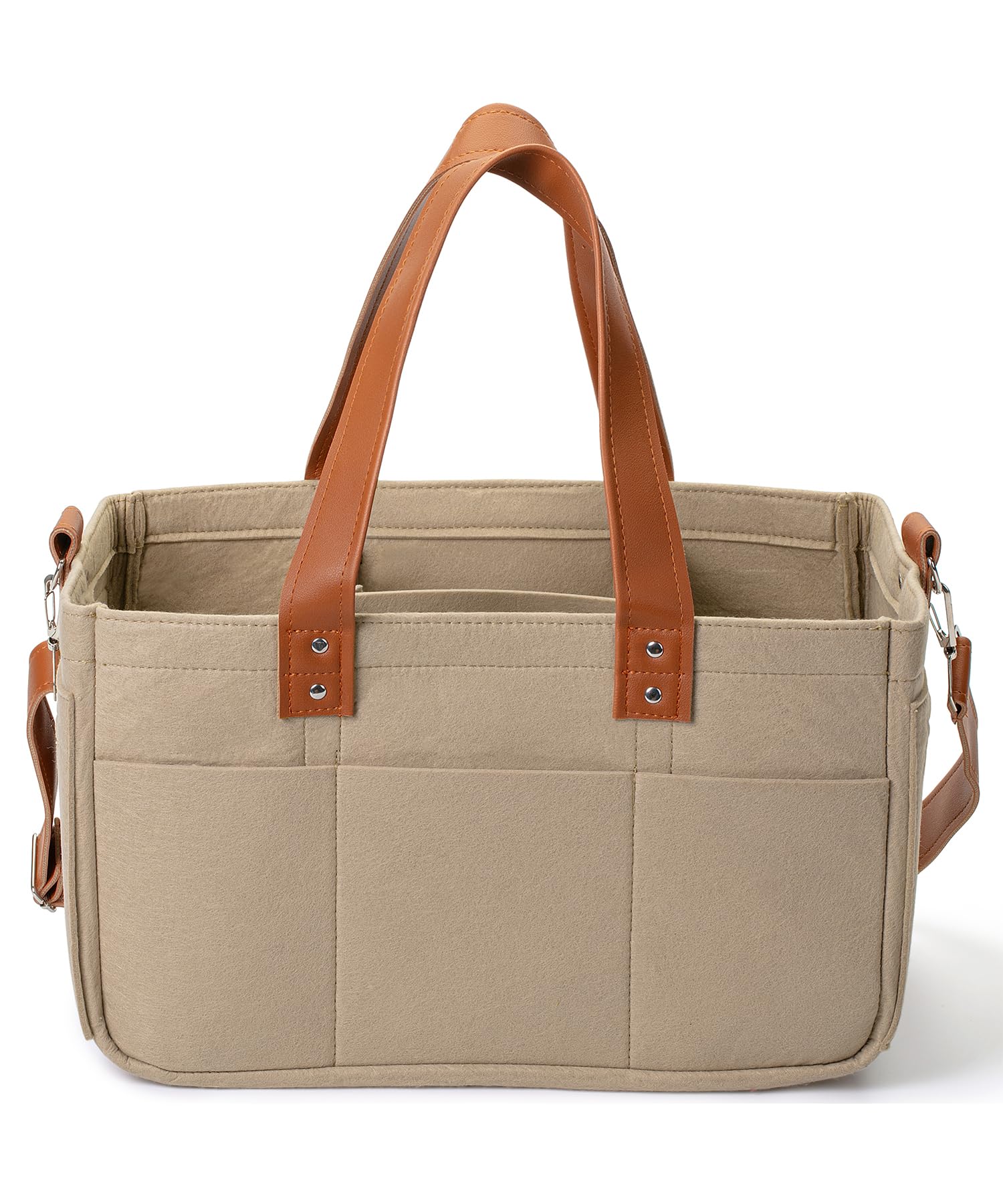 Mr. Pen Baby Diaper Caddy Organizer with leather straps for easy carrying.