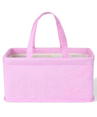 Mr. Pen baby diaper caddy organizer in pink quilted fabric for easy diaper changes.