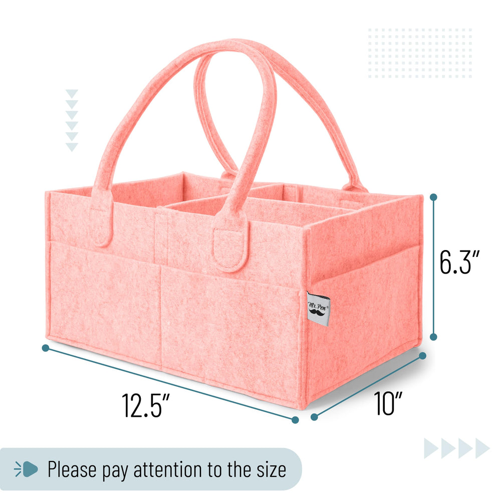 Mr. Pen Baby Diaper Caddy pink side pocket for ointments and small items