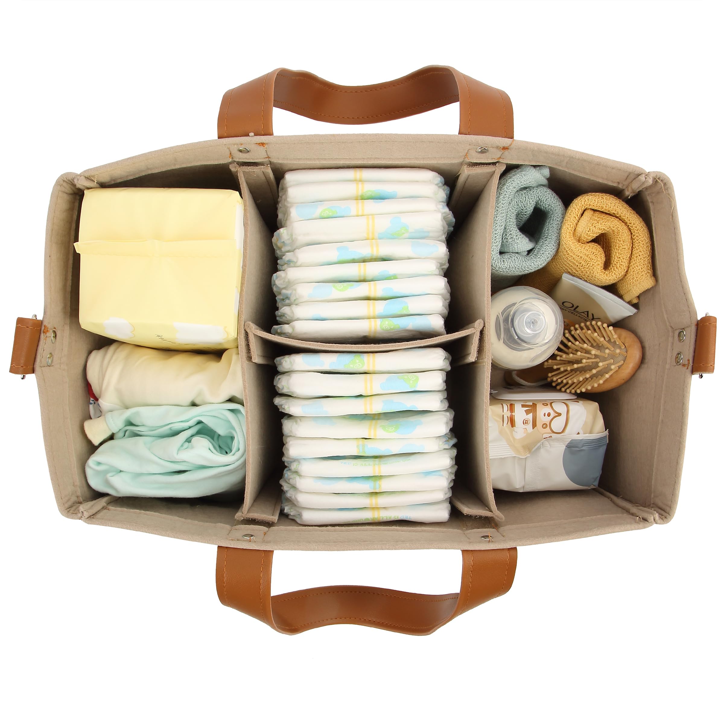 Mr. Pen Baby Diaper Caddy stands on its own when not full.