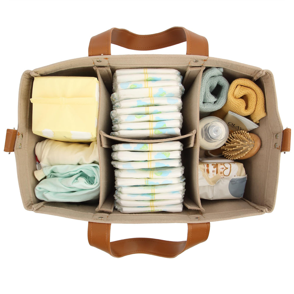 Mr. Pen Baby Diaper Caddy stands on its own when not full.