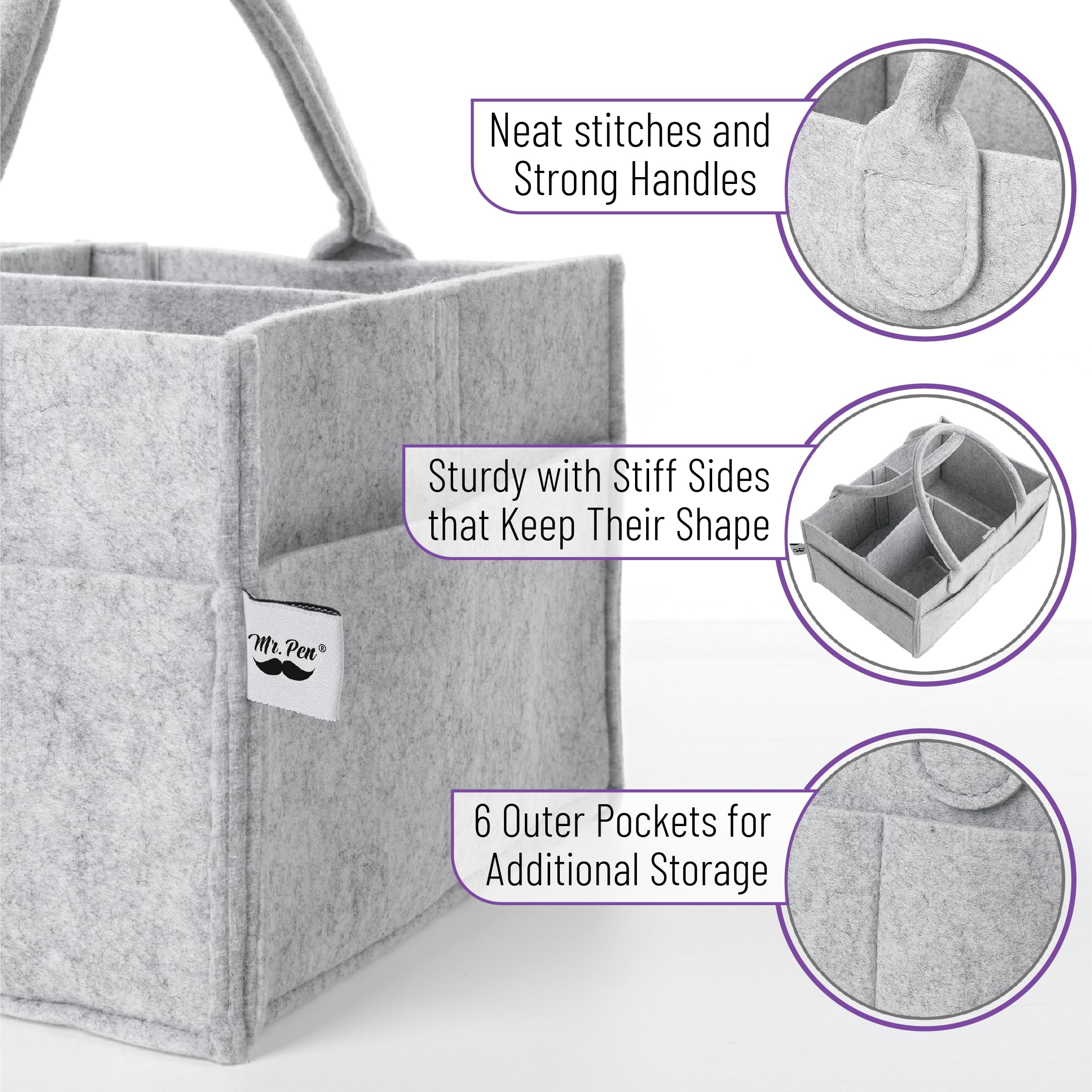 Mr. Pen Baby Diaper Organizer at the changing table for quick access.