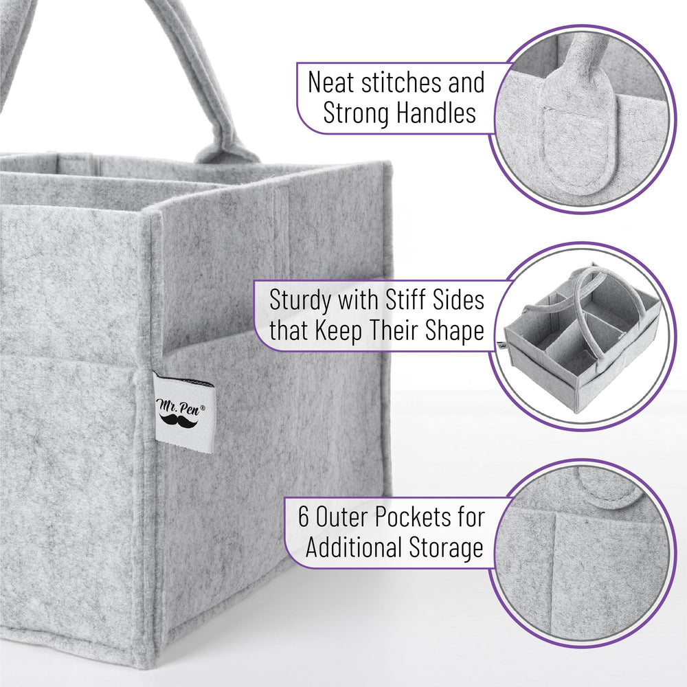 Mr. Pen Baby Diaper Organizer at the changing table for quick access.