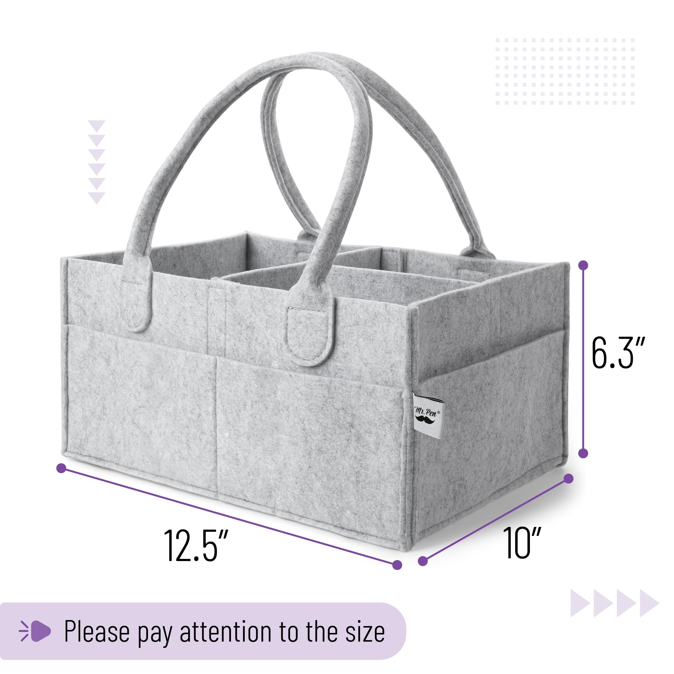Mr. Pen Baby Diaper Organizer side pockets hold ointments and small items.